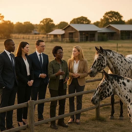 Corporate executives and WHAGR team discussing Celestial Horse conservation partnership opportunities ESG sustainability collaboration 