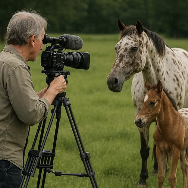 Emmy Award-winning documentarian filming Celestial Horse with foal capturing discovery conservation story for global audiences