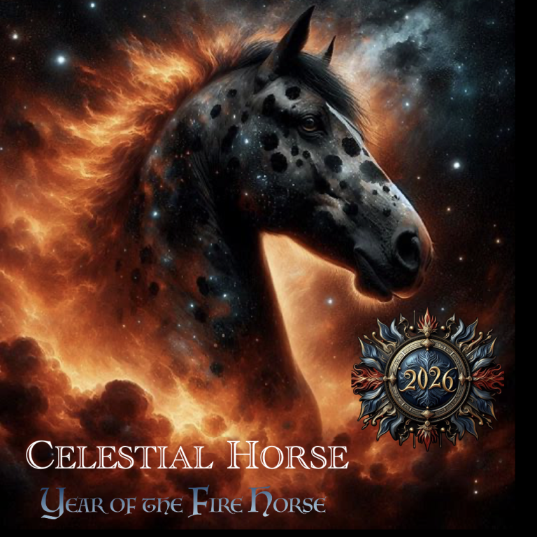 Celestial Horse emerging fire nebula 2026 Year of Fire Horse auspicious global announcement
